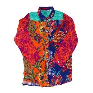 Soft Surroundings Aphrodite Tunic Print Sz M Artsy Art‎ To Wear Floral Cruise